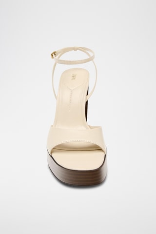 Sandales à talons en cuir - Blanc