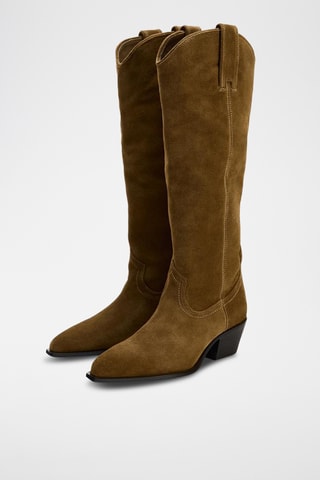Bottes en nubuck - Beige
