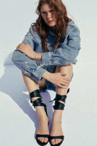 Sandales en cuir - Noir