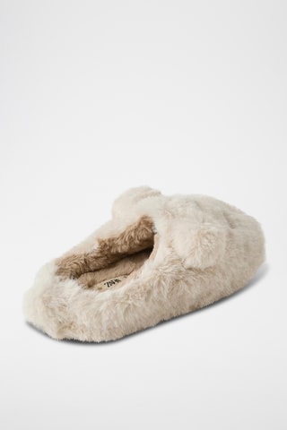 Pantoufles fourrées - Ecru