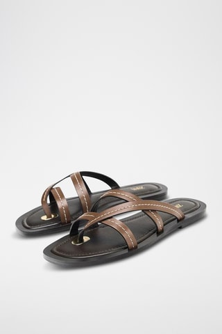 Sandales en cuir - Marron