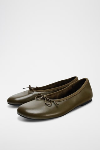 Ballerines en cuir - Kaki