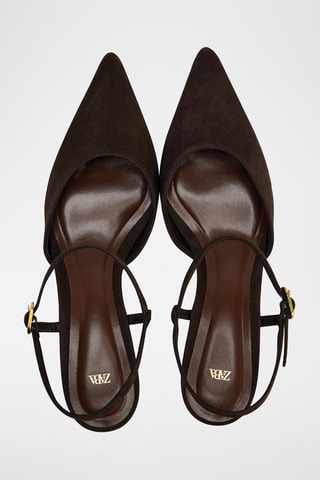 Escarpins en nubuck - Marron foncé