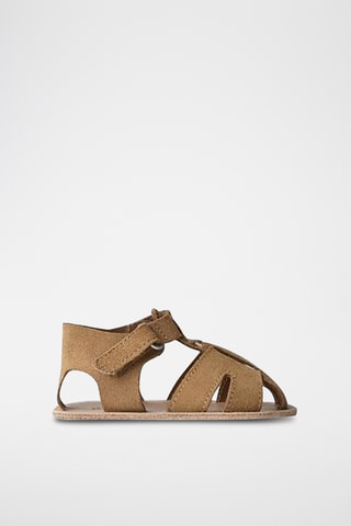 Sandales en nubuck - Marron clair