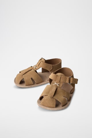 Sandales en nubuck - Marron clair