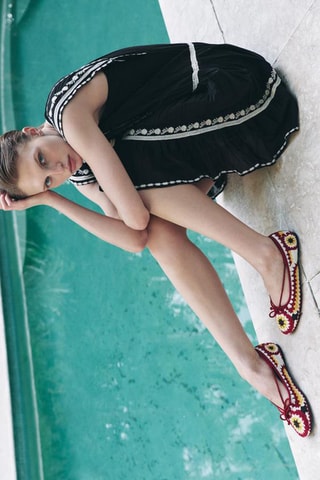 Ballerines - Blanc et rouge