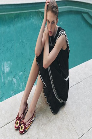 Ballerines - Blanc et rouge