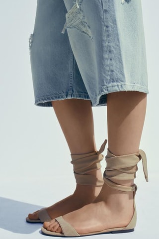 Sandales en nubuck - Ecru