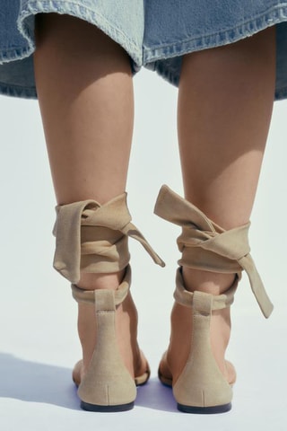 Sandales en nubuck - Ecru