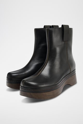 Bottines en cuir - Noir