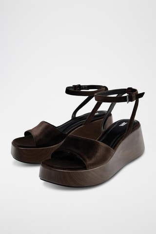 Sandales compensées - Marron