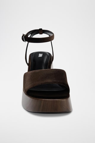 Sandales compensées - Marron