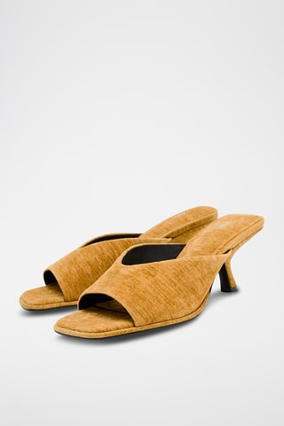 Mules à talons - Moutarde chiné