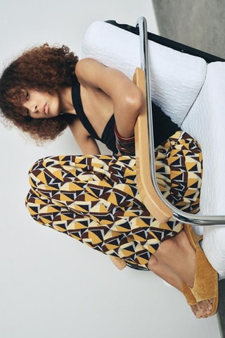 Mules à talons - Moutarde chiné