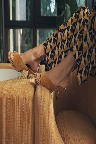 Mules à talons - Moutarde chiné