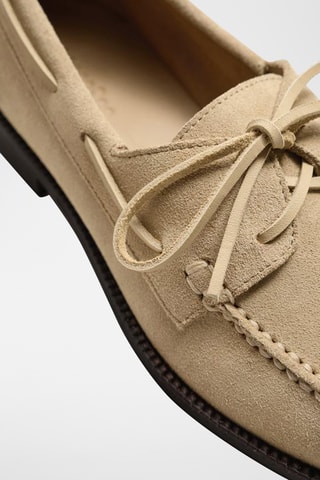 Chaussures bateau en nubuck - Beige