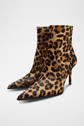 Bottines en nubuck - Beige et noir