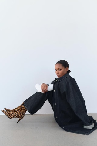 Bottines en nubuck - Beige et noir