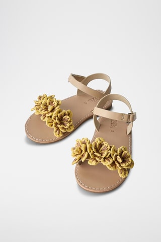 Sandales en cuir - Beige et jaune