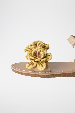 Sandales en cuir - Beige et jaune