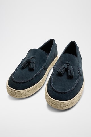 Mocassins en nubuck - Bleu marine