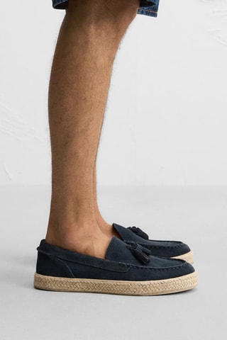 Mocassins en nubuck - Bleu marine