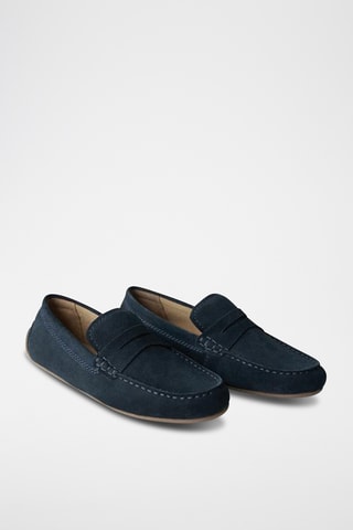 Mocassins en nubuck - Bleu marine