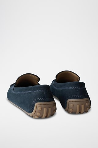 Mocassins en nubuck - Bleu marine