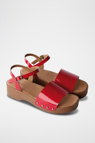 Sandales plateformes vernies - Rouge
