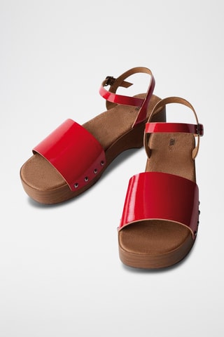 Sandales plateformes vernies - Rouge