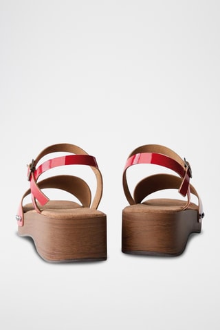 Sandales plateformes vernies - Rouge