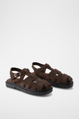 Sandales en nubuck - Marron