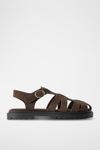 Sandales en nubuck - Marron