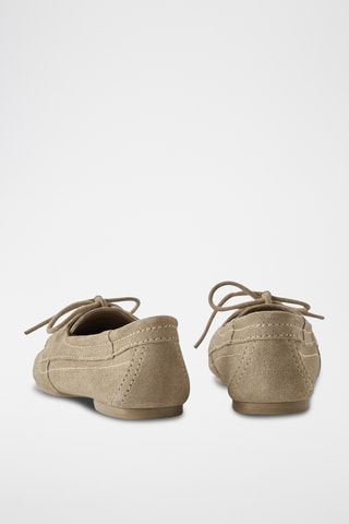 Chaussures bateau en nubuck - Beige