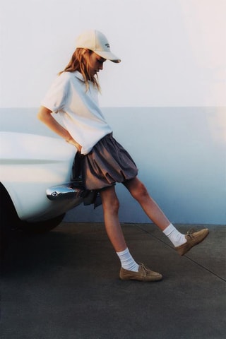 Chaussures bateau en nubuck - Beige