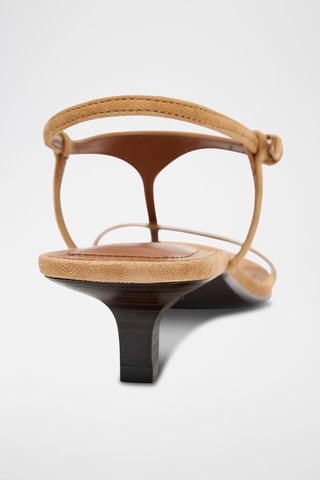 Sandales à talons en nubuck - Marron