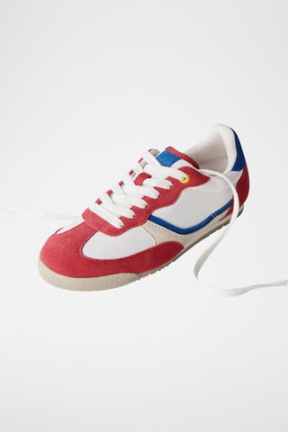Baskets en cuir - Rouge et blanc