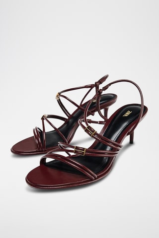 Sandales à talons vernies - Bordeaux