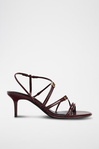 Sandales à talons vernies - Bordeaux