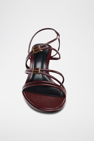 Sandales à talons vernies - Bordeaux
