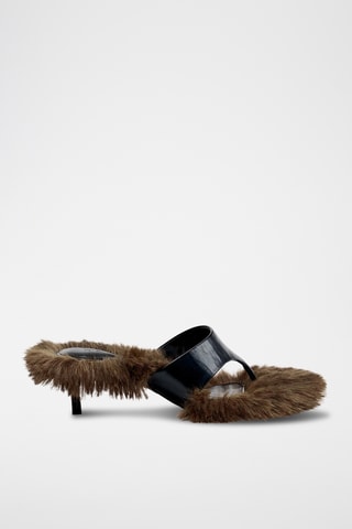 Sandales à talons en cuir - Noir