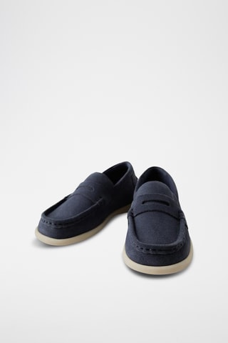 Mocassins en nubuck - Bleu cobalt