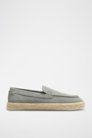 Mocassins en nubuck - Gris clair