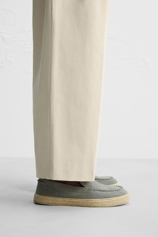 Mocassins en nubuck - Gris clair