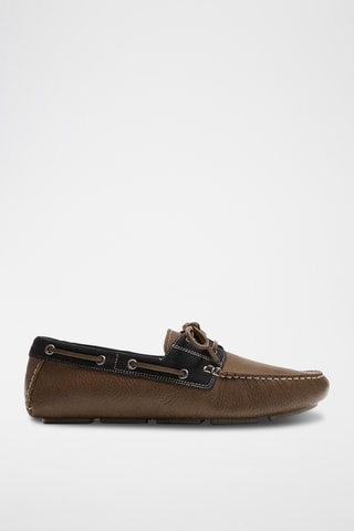 Chaussures bateau en cuir - Marron