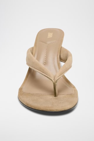 Sandales compensées en nubuck