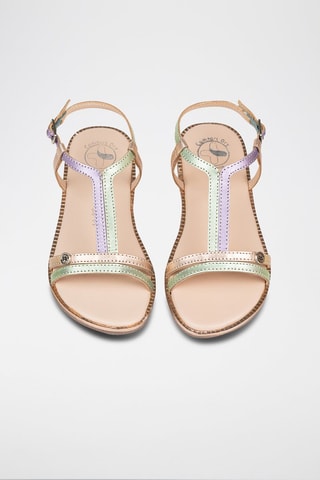 Sandali in pelle - Verde e dorato