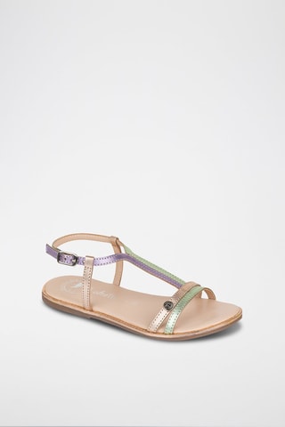 Sandali in pelle - Verde e dorato