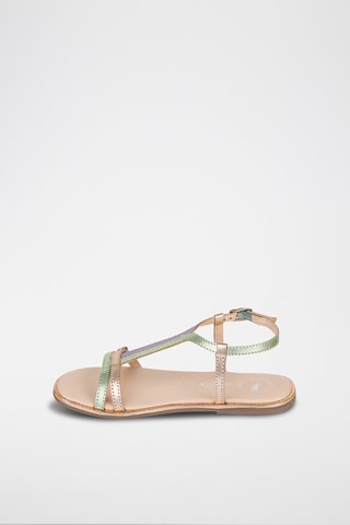 Sandali in pelle - Verde e dorato