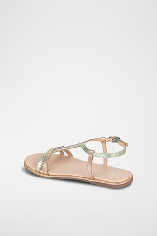 Sandali in pelle - Verde e dorato